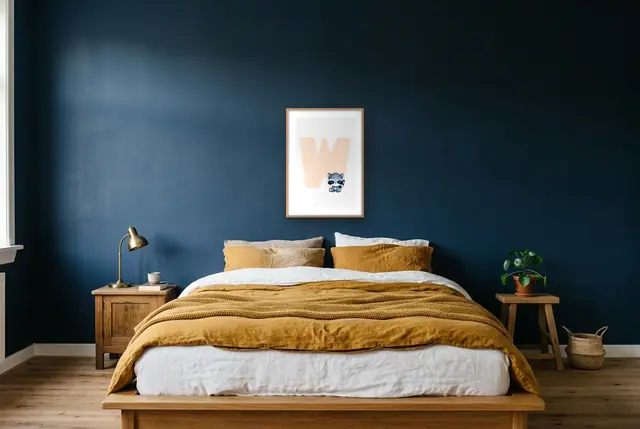 Letter W wasbeer poster boven het bed