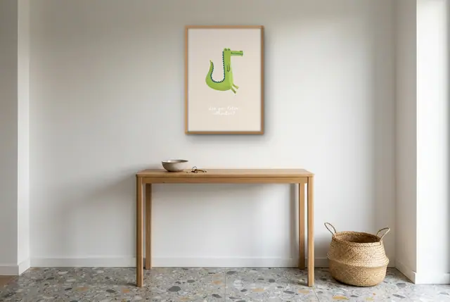 Alligator illustratie poster in de hal