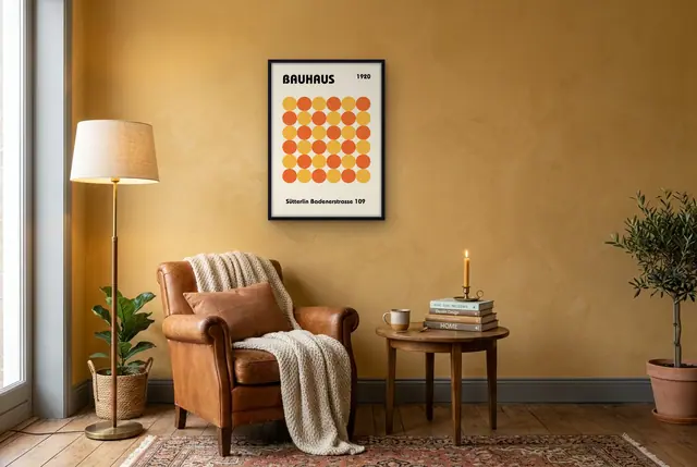 Bauhaus 1920 poster in de leeshoek