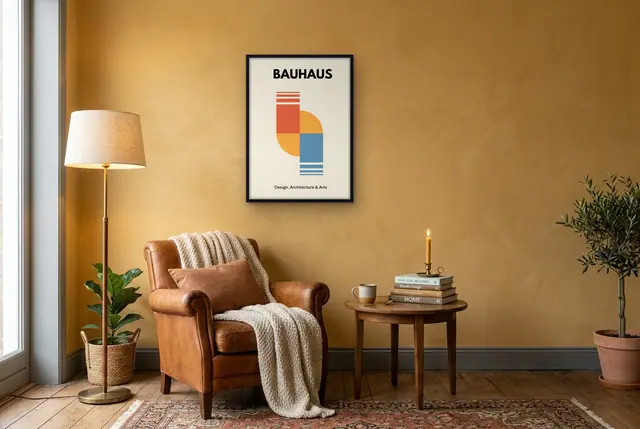 Bauhaus architectuur poster in de leeshoek