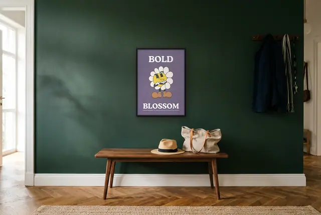 Bold Blossom poster in de hal