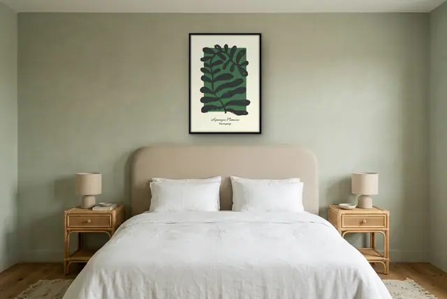 Sierasperge botanische poster boven het bed