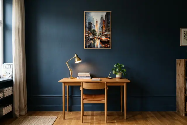 New York city poster boven het bureau