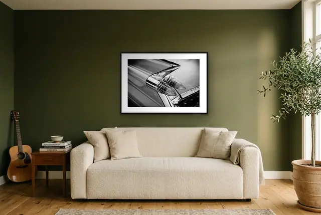 Vintage auto detail poster in de woonkamer