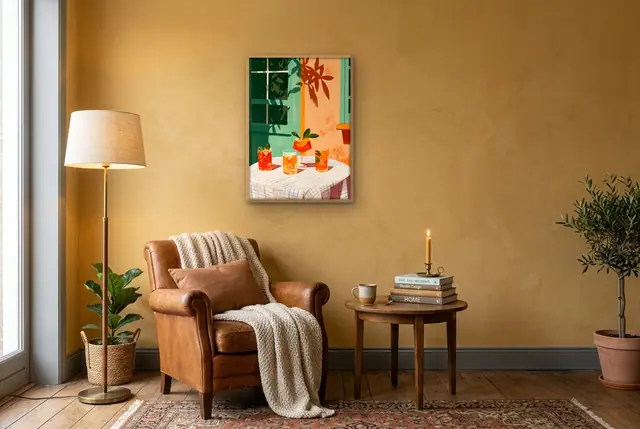 Cocktail in tuin poster in de leeshoek