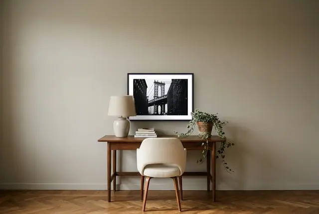 Concrete jungle poster boven het bureau