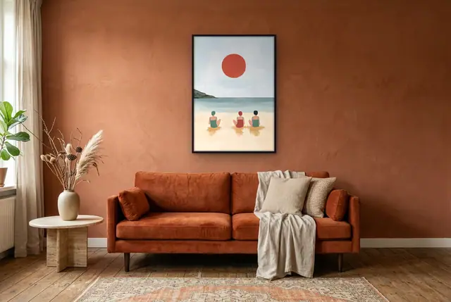 Dagje strand poster in de woonkamer
