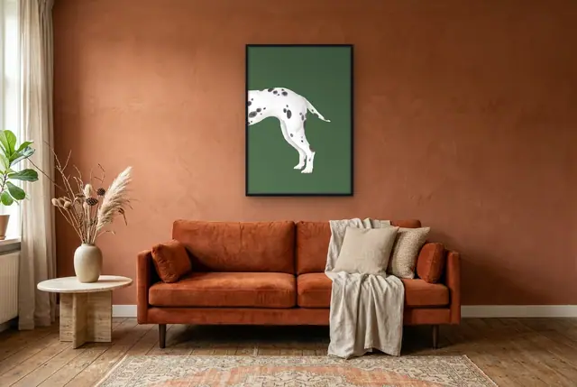 Dalmatiër illustratie poster in de woonkamer