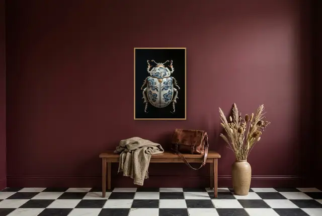 Delfts blauwe kever poster in de hal