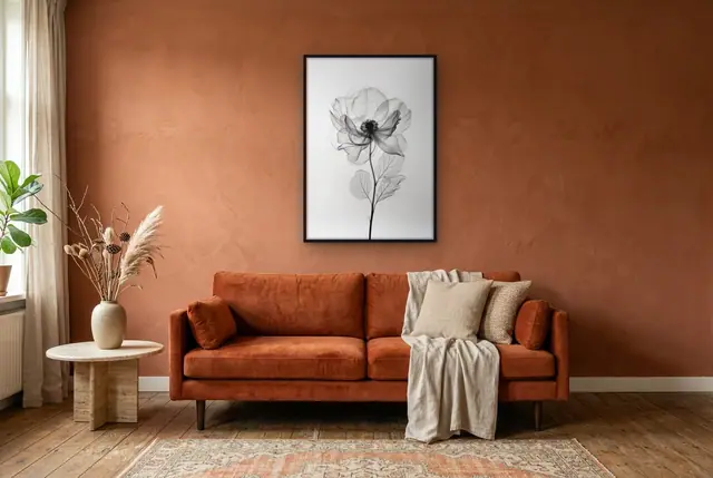 Delicate wilde bloem no. 2 poster in de woonkamer
