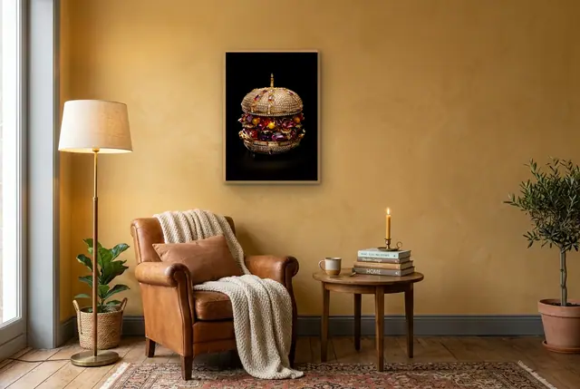 Diamanten burger poster in de leeshoek
