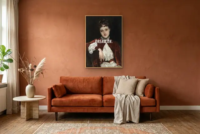 Dream on portret poster in de woonkamer