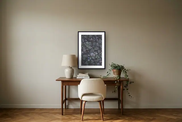 Fittonia plant poster boven het bureau