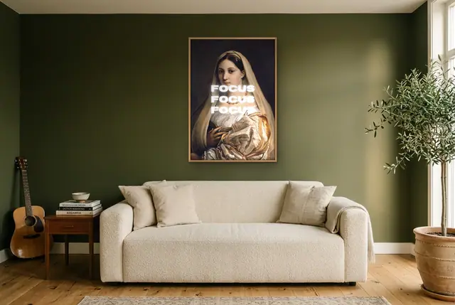 Focus portret poster in de woonkamer