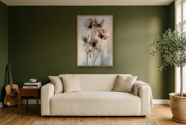 Gedroogde bloemen no. 2 poster in de woonkamer