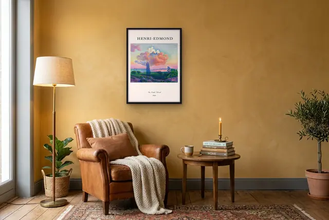 De roze wolk poster in de leeshoek