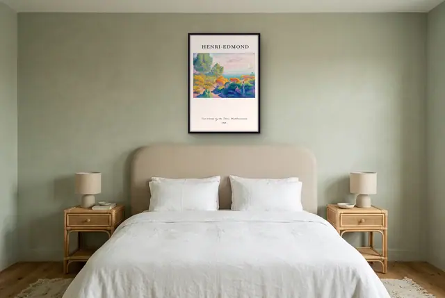 Henri-Edmond Kust poster boven het bed