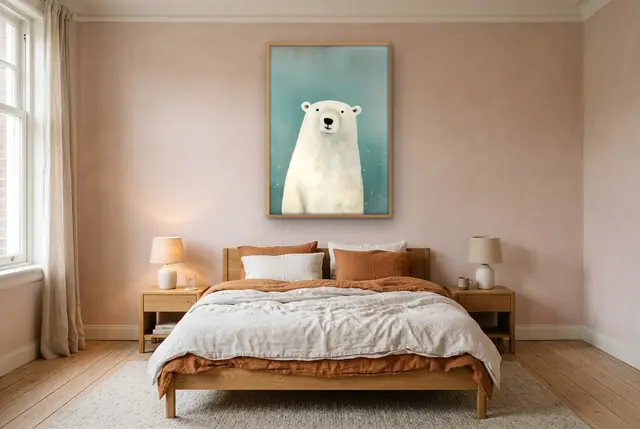 IJsbeer portret poster boven het bed