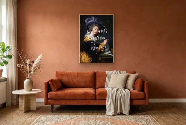 Impress portret poster in de woonkamer