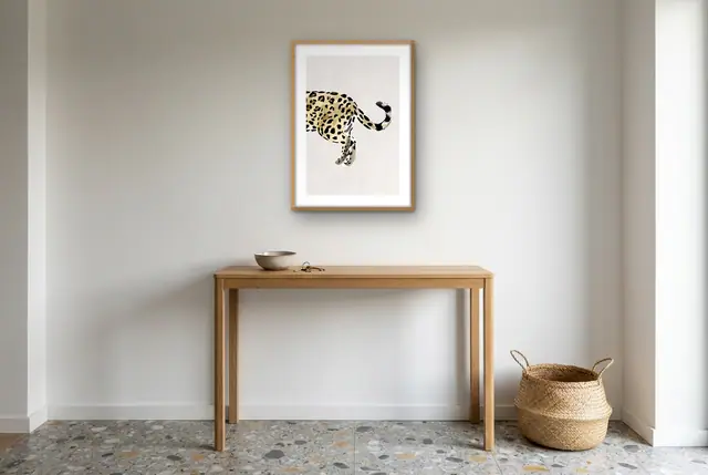 Jaguar achterwerk poster in de hal