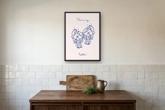 You're My Lobster poster in de keuken