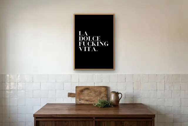 La Dolce F*cking Vita no. 2 poster in de keuken