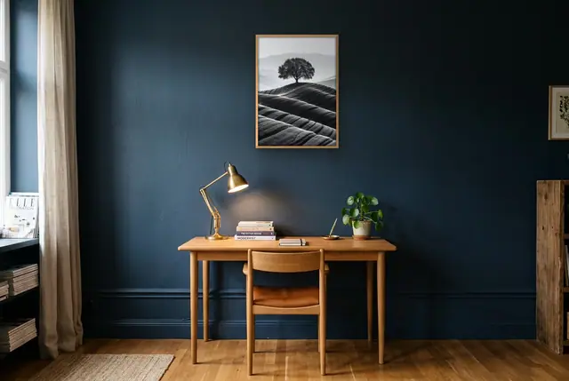 Landschap met boom poster boven het bureau
