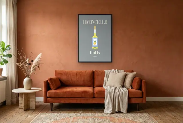 Limoncello Italia poster in de woonkamer