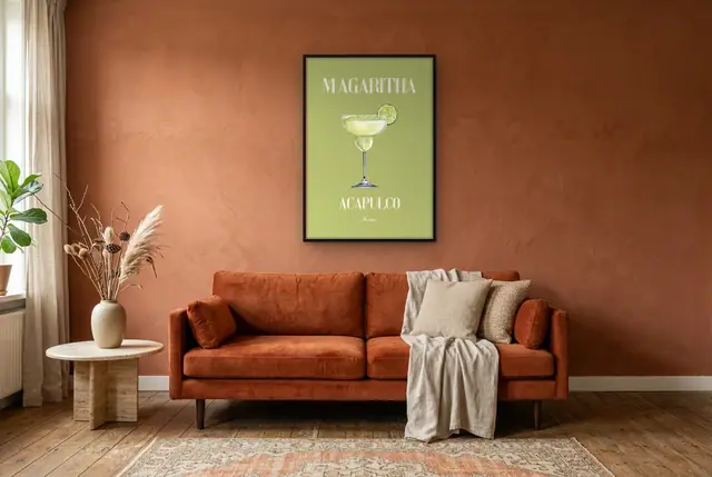 Magaritha cocktail poster in de woonkamer