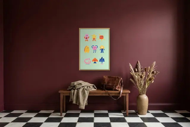 Monster verzameling poster in de hal