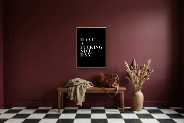 Have a Nice Day poster in de hal