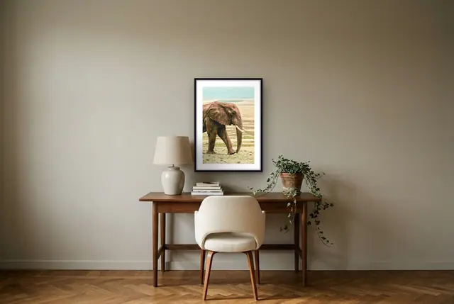 Afrikaanse olifant poster boven het bureau
