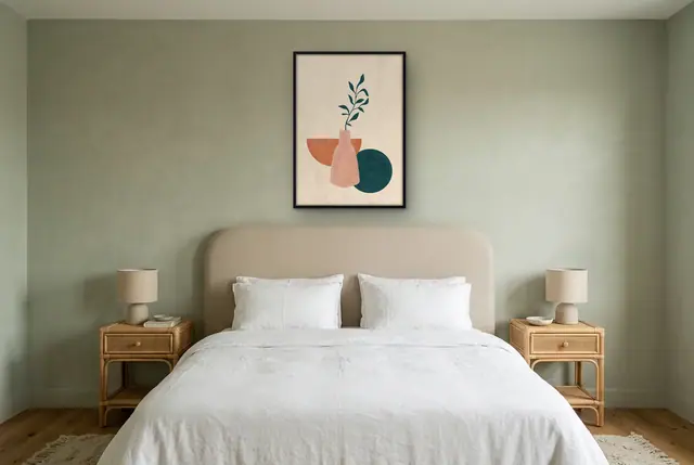 Organische vormen vaas no. 2 poster boven het bed