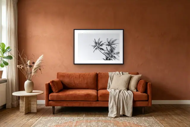 Palmbomen poster in de woonkamer