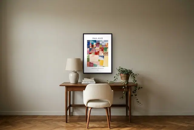 Paul Klee Hammamet poster boven het bureau