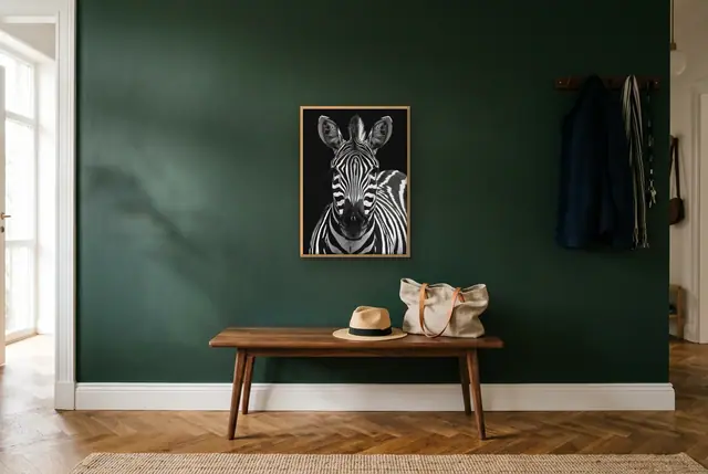 Zebra portret poster in de hal