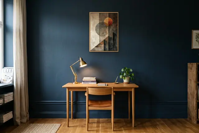 Ruig abstract no. 2 poster boven het bureau