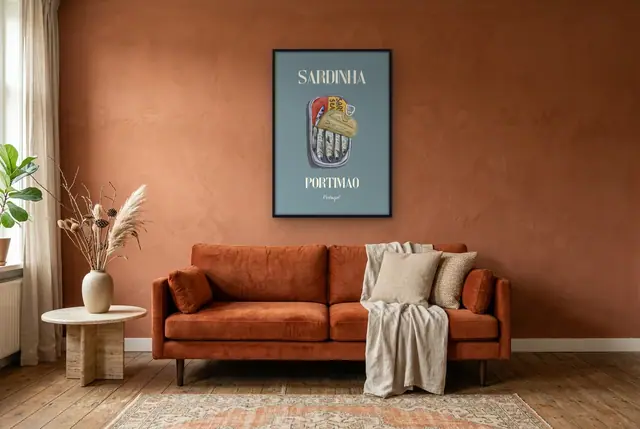 Sardinha Portugal poster in de woonkamer