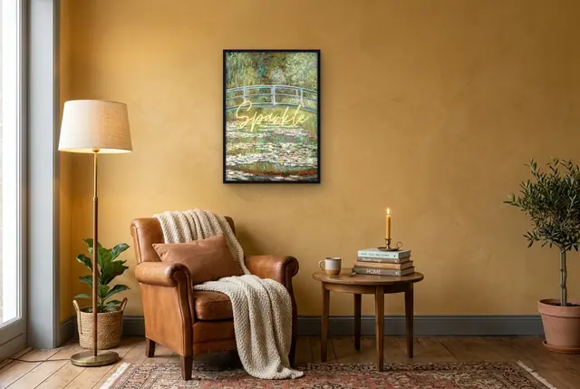 Monet Sparkle poster in de leeshoek