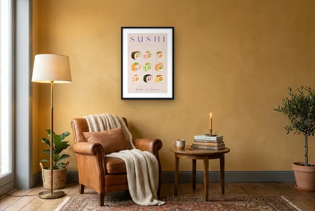 Japanse sushi no. 2 poster in de leeshoek