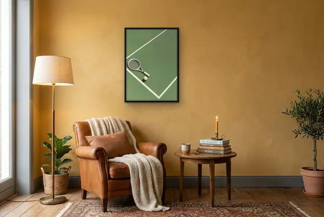 Tennis poster in de leeshoek
