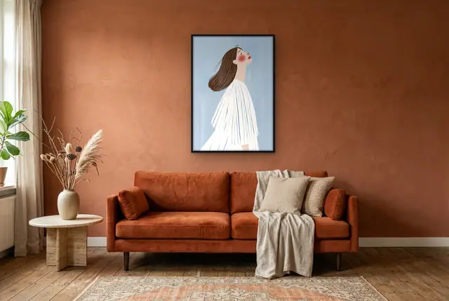 Tiara illustratie poster in de woonkamer