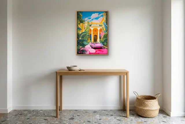 Tropische villa poster in de hal