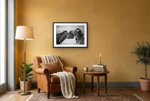 Twee zebra's poster in de leeshoek