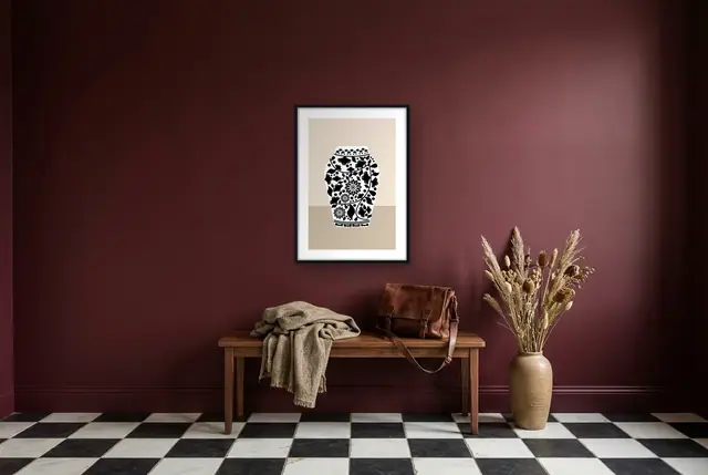 Klassieke vaas poster in de hal