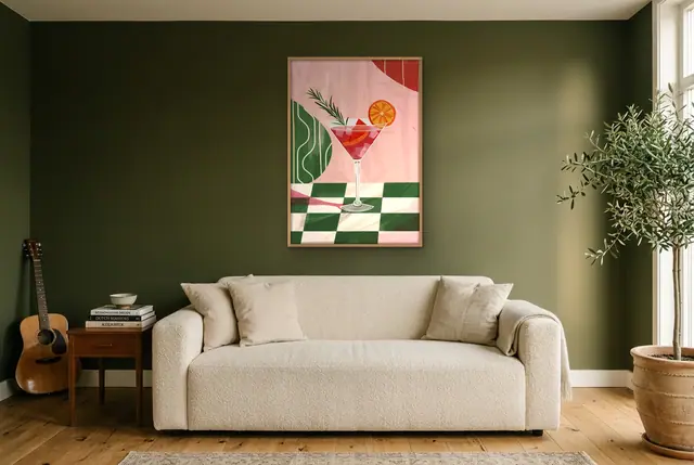 Vakantie cocktail poster in de woonkamer