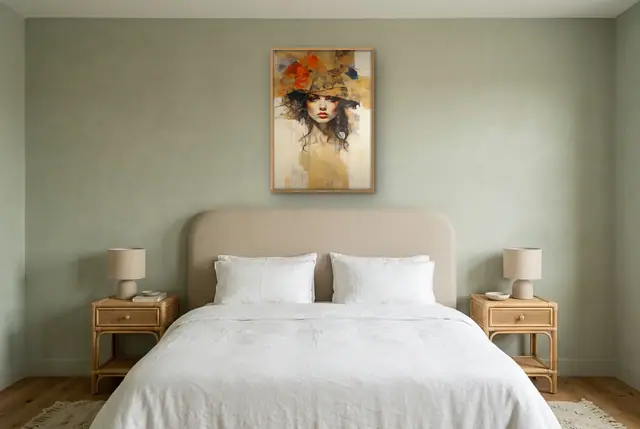 Verfijnde expressie poster boven het bed