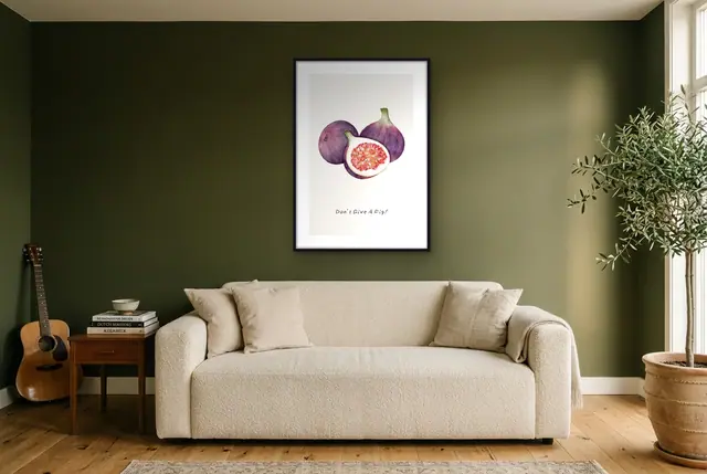 Vijgen illustratie poster in de woonkamer