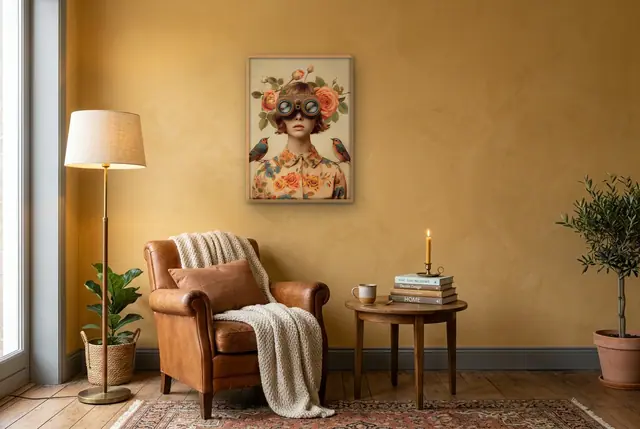Vogels door lens poster in de leeshoek