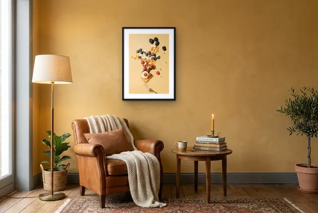 Wafel met fruit poster in de leeshoek